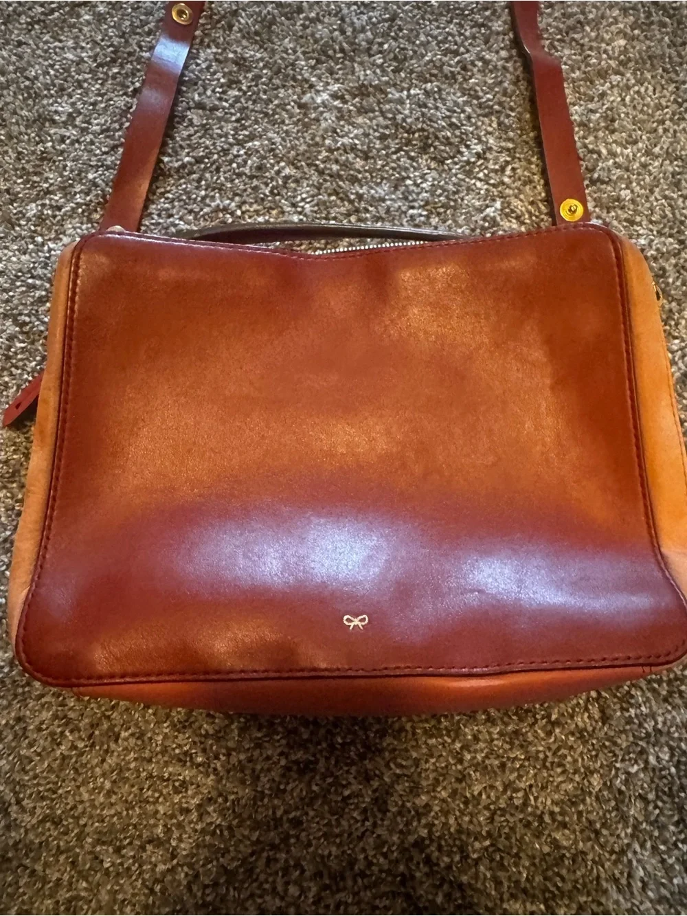 Anya Hindmarch Orange and Red Leather Interior Crossbody